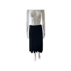 Iliad USA Black Jersey Knit Midi Skirt Size M